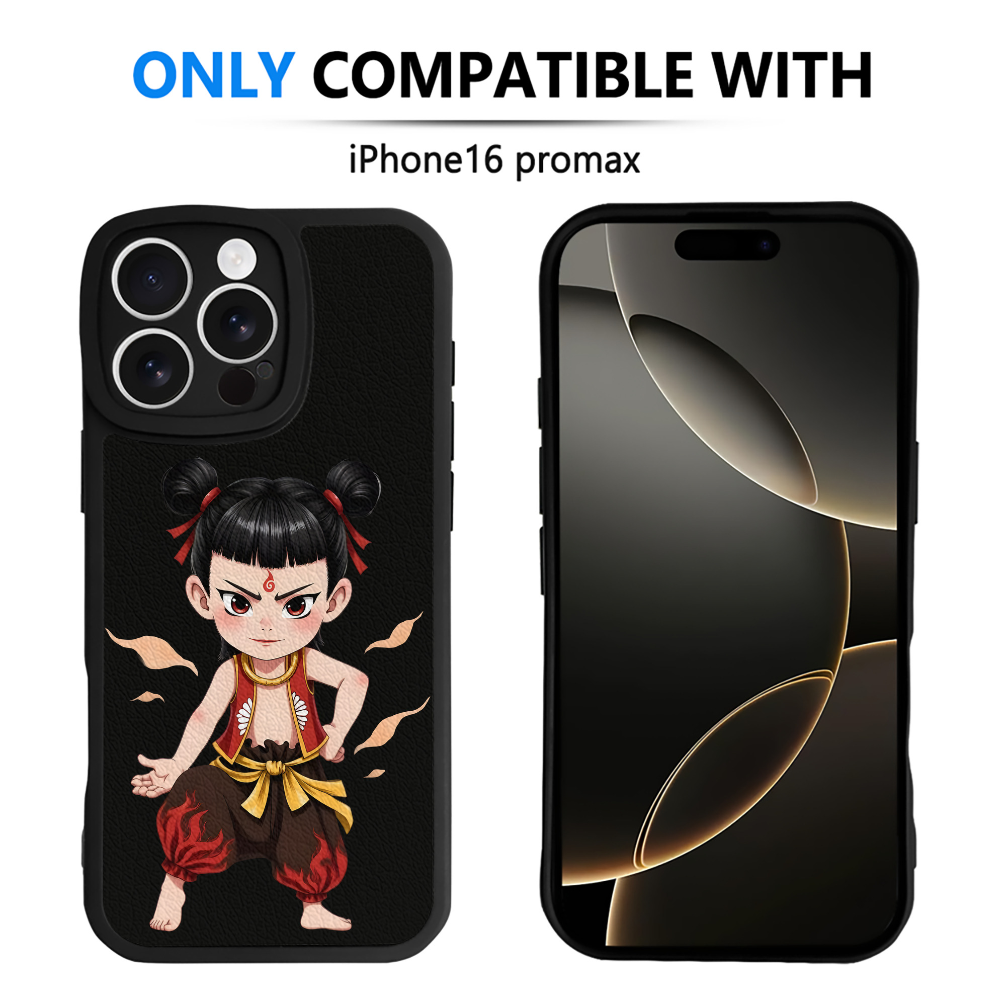 （画像用） Ne Zha 2 ナタ 魔童の大暴れ 【iPhone 16シリーズ対応】シリコンスマホケース（レザー調） 材質：シリコン